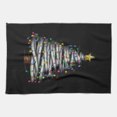 クリスマスライトツリーホリデイ キッチンタオル (横)