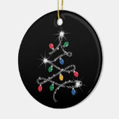 クリスマスライトツリーラインストーンメガきらきら光る セラミックオーナメント (左)
