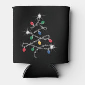 クリスマスライトツリーラインストーンメガきらきら光る 缶クーラー (正面)