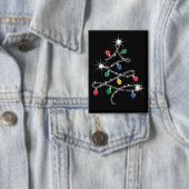 クリスマスライトツリーラインストーンメガきらきら光る 缶バッジ (インサイチュ)