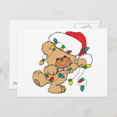 クリスマスライトテディベア シーズンポストカード (正面/裏面)