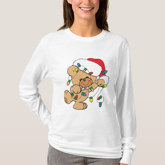 クリスマスライトテディベア Tシャツ (正面)
