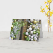 クリスマスライトデコレーションロンドン写真 カード (黄色い花)