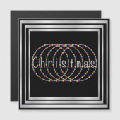 クリスマスライトデザインオンブラックウィズシルバー (正面/裏面)