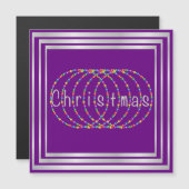 クリスマスライトデザインオン紫と銀 (正面/裏面)