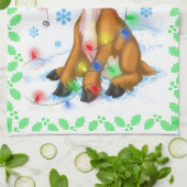 クリスマスライトトトトトインディア キッチンタオル (折り畳み)