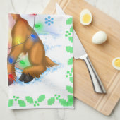 クリスマスライトトトトトインディア キッチンタオル (四つ折り)