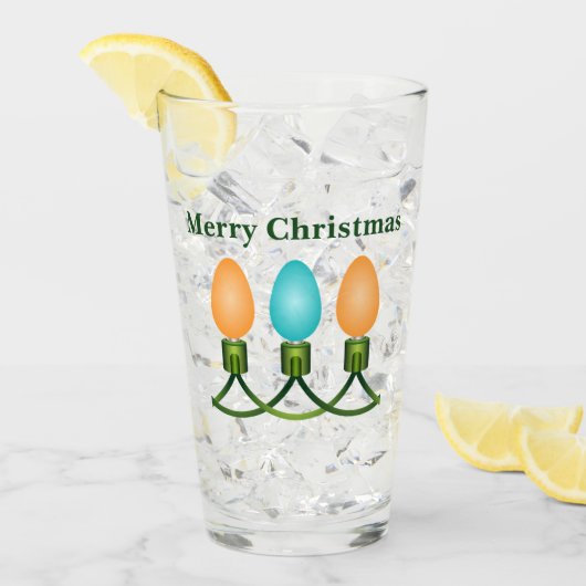 クリスマスライトトリオオレンジとブルー タンブラーグラス (アイス正面)