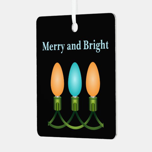 クリスマスライトトリオオレンジとブルー メタルオーナメント (正面左)