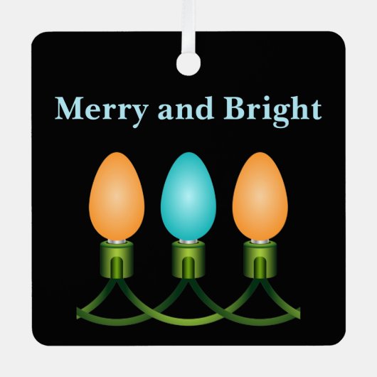 クリスマスライトトリオオレンジとブルー メタルオーナメント (正面)