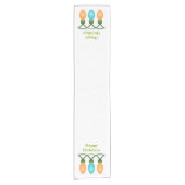 クリスマスライトトリオオレンジアンドブルーカスタム文字 ショートテーブルランナー (正面)