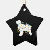 クリスマスライトニューファンドランドの贈り物 |愛犬家 セラミックオーナメント (左)