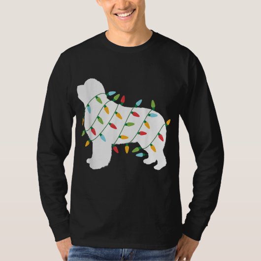 クリスマスライトニューファンドランド愛犬家 Tシャツ (正面)