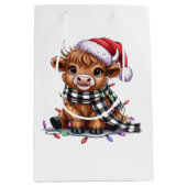 クリスマスライトハイランドカウサンタハット ミディアムペーパーバッグ (正面)