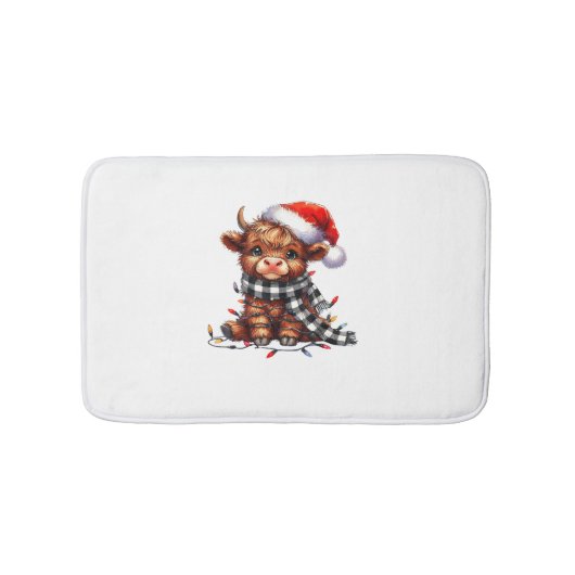 クリスマスライトハイランドカウズベビークリスマスライト バスマット (正面)