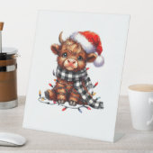 クリスマスライトハイランドカウズベビークリスマスライト 台座サイン (インサイチュ)