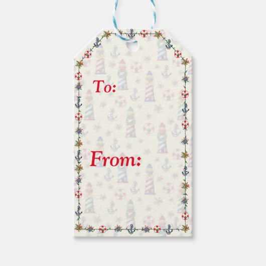 クリスマスライトハウスエ航海のロー ギフトタグ (正面)