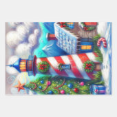 クリスマスライトハウスマウン航海のトデコページ ラッピングペーパーシート (正面)
