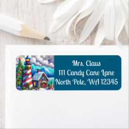 クリスマスライトハウス航海のコースタルマウンテン ラベル