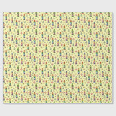 クリスマスライトハウス航海の黄色の背景 ラッピングペーパー (フラット)