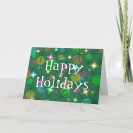 クリスマスライトハッピーホリデーのカードフロント文字 シーズンカード