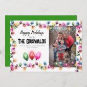 クリスマスライトハッピーホリデーズクリスマスカード シーズンカード (正面/裏面)