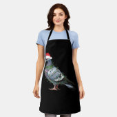 クリスマスライトハト着てクリスマスサンタハットピグ エプロン (着用した状態)