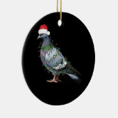 クリスマスライトハト着てクリスマスサンタハットピグ セラミックオーナメント (右)