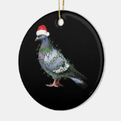クリスマスライトハト着てクリスマスサンタハットピグ セラミックオーナメント (左)