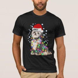 クリスマスライトハバナ犬の人形 Tシャツ