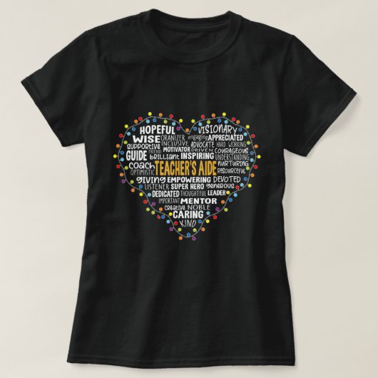 クリスマスライトハートサンタズお気に入りの先生 Tシャツ (デザイン正面)