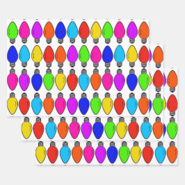 クリスマスライトバルブのパターンラッピング紙シート ラッピングペーパーシート