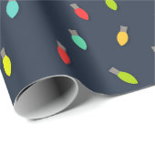 クリスマスライトバルブのパターンラッピング紙 ラッピングペーパー (ロールコーナー)