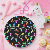 クリスマスライトパターン ペーパープレート (パーティー)