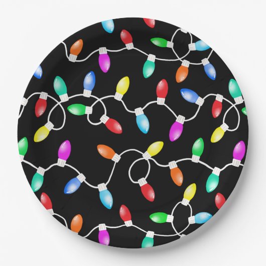 クリスマスライトパターン ペーパープレート (正面)