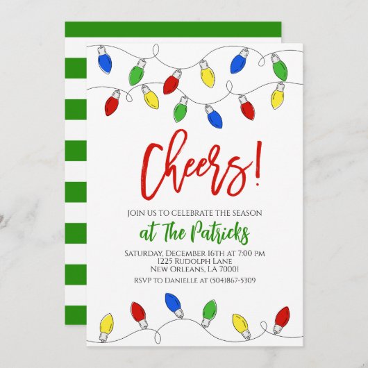 クリスマスライトパーティの招待状 招待状 (正面/裏面)