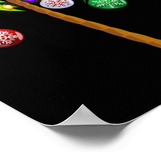 クリスマスライトパームツリーおもしろいハワイビーチトロピック ポスター (角)