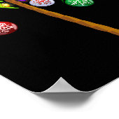 クリスマスライトパームツリーおもしろいハワイビーチトロピック ポスター (角)