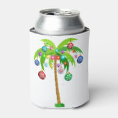 クリスマスライトパームツリーハワイビーチトロピカルx 缶クーラー (缶正面)