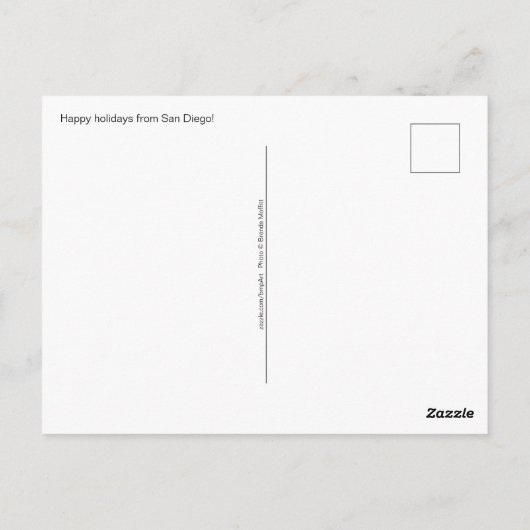 クリスマスライトパームツリーホリデーサンディエゴ ポストカード (裏面)