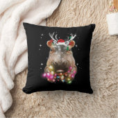 クリスマスライトヒッポポタムス恋人 クッション (ブランケット)