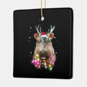 クリスマスライトヒッポポタムス恋人 セラミックオーナメント (左)