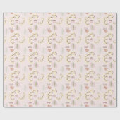 クリスマスライトピモダンックスパステル名前をカスタムする ラッピングペーパー (フラット)