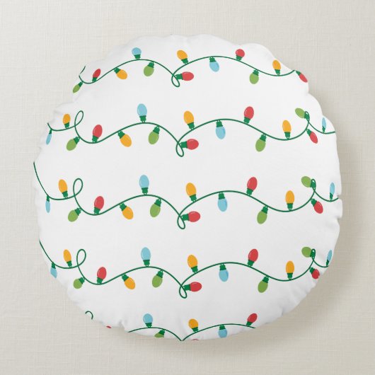 クリスマスライトピロー#HolidayZ ラウンドクッション (正面)