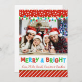 クリスマスライトファミリーグリーティングフォトカード シーズンカード (正面/裏面)