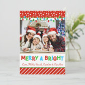 クリスマスライトファミリーグリーティングフォトカード シーズンカード (スタンド正面)