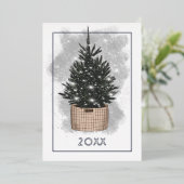 クリスマスライトファミリーフォトコラージフォイルホリデー 箔シーズンカード (立ち正面)