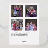 クリスマスライトファミリーフォトコラージュ 箔シーズンカード (裏面)