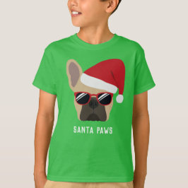 クリスマスライトファン フレンチブルドッグTシャツ Tシャツ
