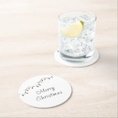 クリスマスライトフェスティバルレトロホリデイ ラウンドペーパーコースター (インサイチュ)